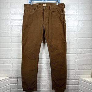 J.Crew 484 Pants Mens W35xL32 Brown Corduroy Slim Fit Straight Leg Dark Academia